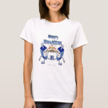 Hanukkah Dancing Dreidels und Jelly Doughnut T-Shirt<br><div class="desc">You are viewing The Lee Hiller Designs Collection of Home and Office Decor,  Apparel,  Gifts and Collectibles. The Designs inklusive Lee Hiller Fotogray and Mixed Media Digital Art Collection. You can view her Nature fotogray at http://HikeOurPlanet.com/ and follow her hiking blog within Hot Springs National Park.</div>