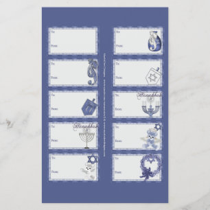Hanukkah Designs 2 Geschenktasten auf einer Seite 