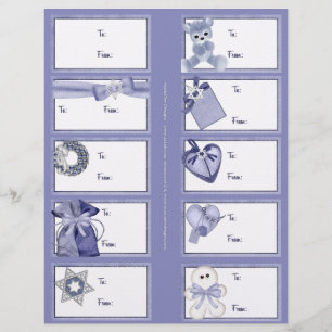 Hanukkah Designs 4 Geschenktasten auf einer Seite 