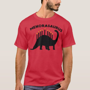 Hanukkah Dinosaur Brontosaurus Menorasaurus Funny T-Shirt