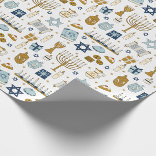Hanukkah Doodles niedliches illustriertes Wrapping Geschenkpapier