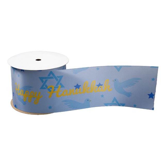 HANUKKAH Dove Satin Ribbon personalisieren Satinband (Spule)