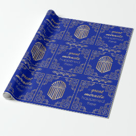 Hanukkah Dreidel Art Deco Design Wrapping Paper Geschenkpapier