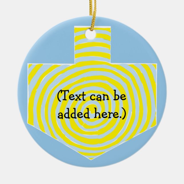 Hanukkah Dreidel/Blau/Gelb Circle Ornament (Vorne)