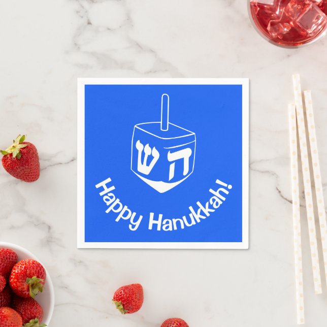 Hanukkah Dreidel Blue White 4Debby Serviette (Beispiel)