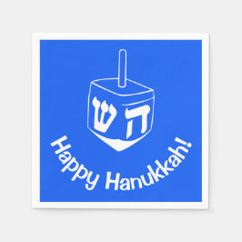 Hanukkah Dreidel Blue White 4Debby Serviette