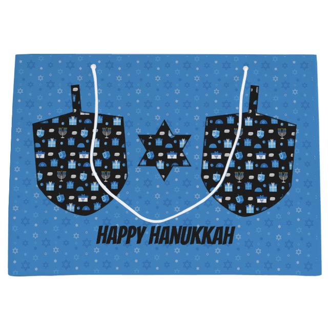 Hanukkah Dreidel Cutout Große Geschenktüte (Vorderseite)