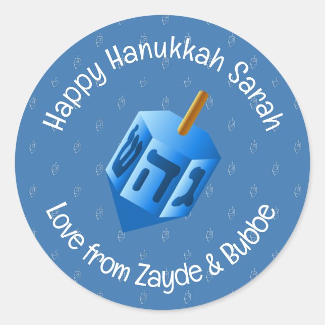 Hanukkah Dreidel Design Sticker (Vorderseite)