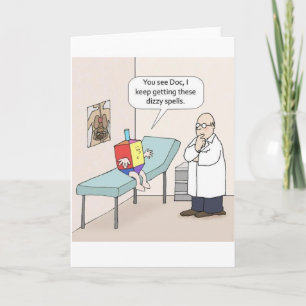 Hanukkah Dreidel Doctor Funny Greeting Card Feiertagskarte