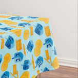 Hanukkah Dreidel Game Gelt Dark Blue Tischdecke<br><div class="desc">Hanukkah Dreidel Game Gelt Dunkelblaues Personalisiertes Muster. Chanukah dreidels in blau.</div>