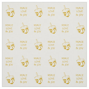 Hanukkah DREIDEL   GOLD Peace Liebe Joy Stoff