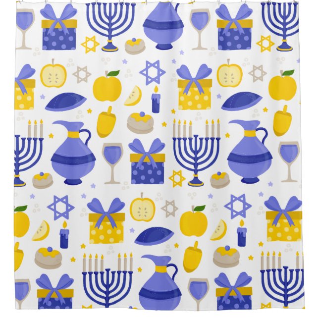 hanukkah dreidel menorah duschvorhang (Vorderseite)