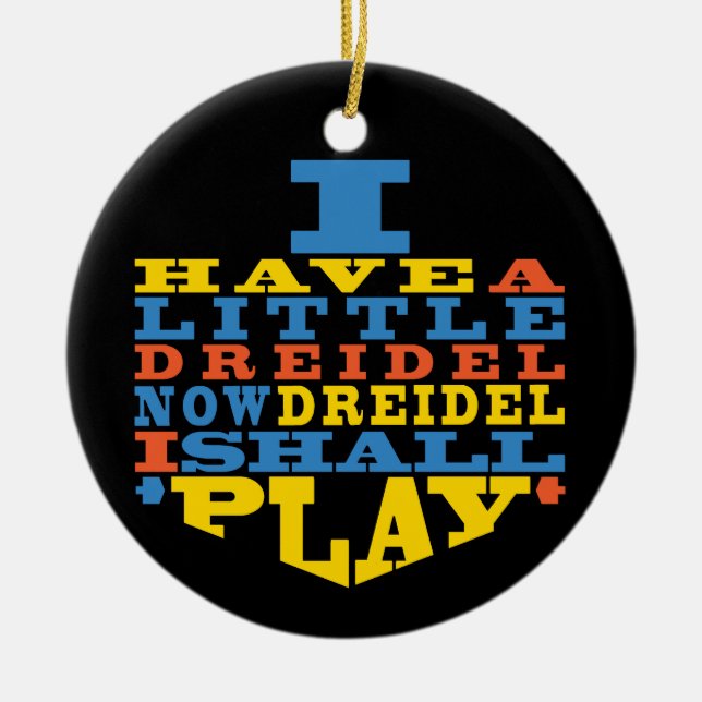 Hanukkah "Dreidel-Spiel"/Circle Ornament (Vorne)