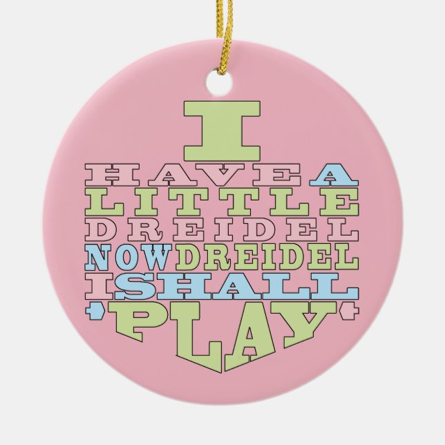 Hanukkah "Dreidel-Spiel"/Circle Ornament (Vorne)