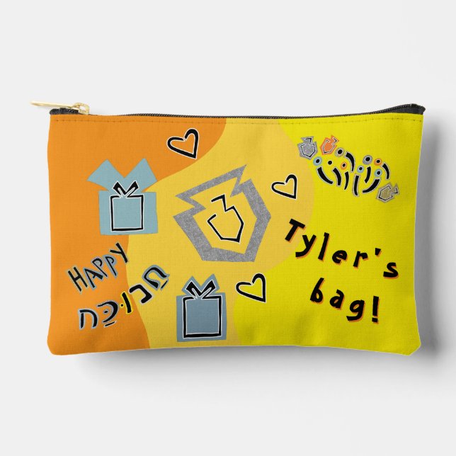 Hanukkah Dreidel Time Game Accessory Pouch Zubehörtasche (Vorderseite)