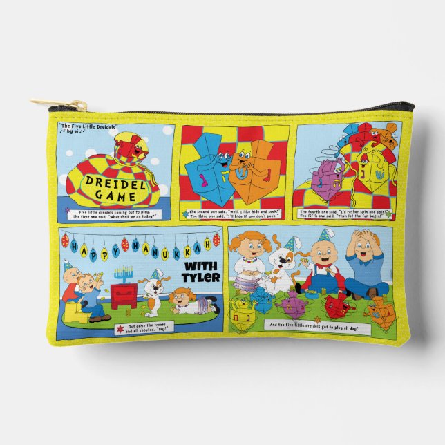 Hanukkah Dreidel Toon Zubehörtasche (Vorderseite)