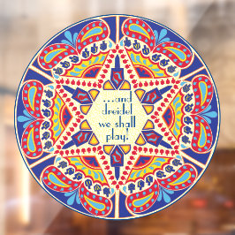 Hanukkah Dreidel Wir spielen Fensterklammer Fensteraufkleber