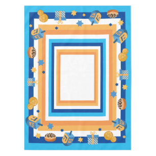 Hanukkah Dreidels Donuts & Stars Tischdecke