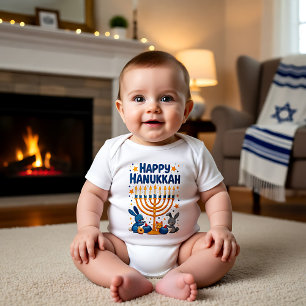 Hanukkah Dreidels & Doughnuts & Windeln, Oh Je Baby Strampler