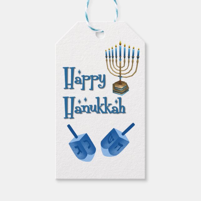 Hanukkah Dreidels Geschenkanhänger (Vorderseite)