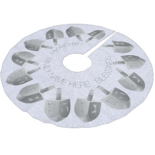 Hanukkah Dreidels Imitate Silver Bling Chrismukkah Polyester Weihnachtsbaumdecke