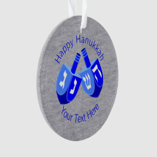 Hanukkah Dreidels in Blue Niedlich Kids Chrismukka Ornament