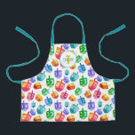 Hanukkah Dreidels Rainbow Watercolor Holiday Schürze<br><div class="desc">Hanukkah Dreidels Rainbow Watercolor Holiday Pattern. Chanukah dreidels in Regenbogenfarbe multicolor.</div>