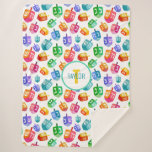 Hanukkah Dreidels Rainbow Watercolor Holiday Sherpadecke<br><div class="desc">Hanukkah Dreidels Rainbow Watercolor Holiday Pattern. Chanukah dreidels in Regenbogenfarbe multicolor.</div>