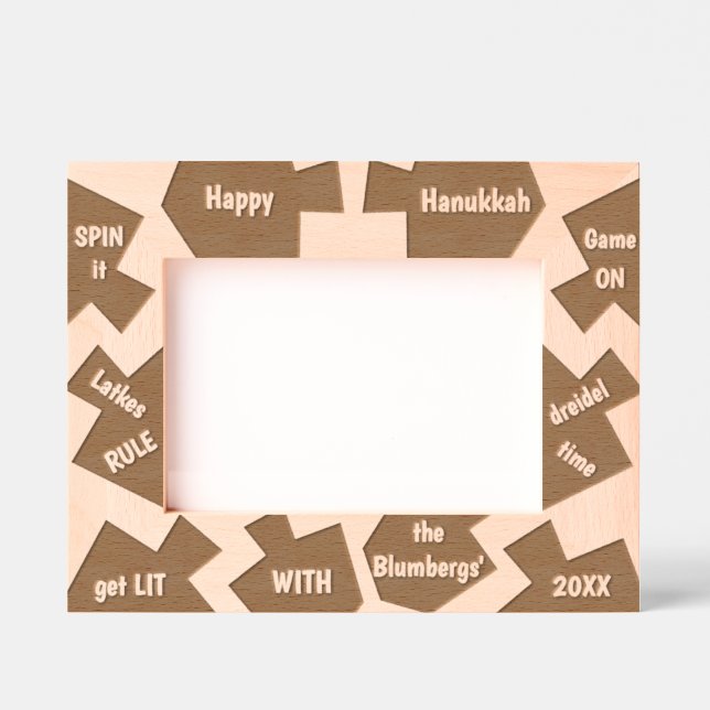 Hanukkah Dreidels Say Geätzte Rahmen (Vorderseite)