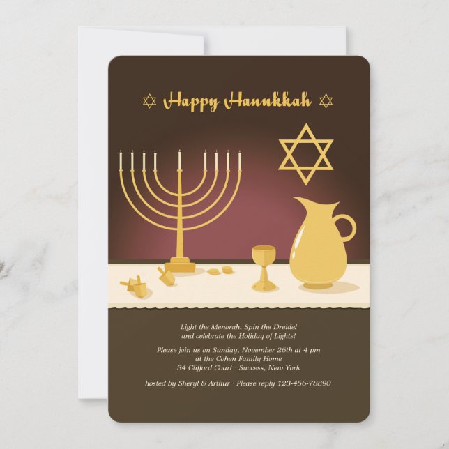 Hanukkah Einladung (Vorderseite)