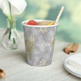 Hanukkah Elegant Menorahs Pappbecher