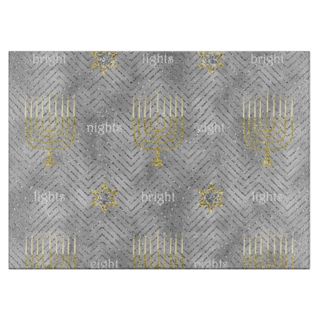 Hanukkah Elegante Menorás Schneidebrett (Vorderseite)