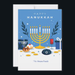 Hanukkah Elements Grußkarte Feiertagskarte<br><div class="desc">Senden Sie Urlaub Grüße an alle mit dieser festlichen Hanukkah Grußkarte. (Bild von Freepik). Die Karte lässt sich leicht mit Ihren Formulierungen, Schriftart und Schriftart anpassen. Nicht genau das, was Sie suchen? Alle unsere Produkte können auf Ihre Bedürfnisse zugeschnitten werden, ohne Aufpreis. Kontaktieren Sie uns einfach unter askcottonlamb@gmail.com. Die Abstimmung...</div>