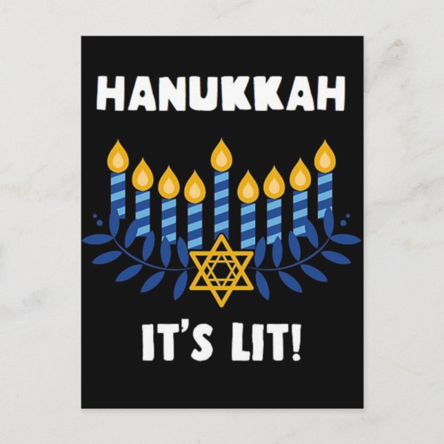 Hanukkah: Es ist Lit Postkarte (Vorderseite)