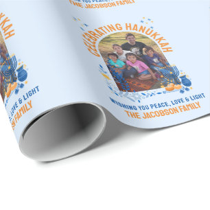 HANUKKAH FAMILY Anpassbares Foto Geschenkpapier