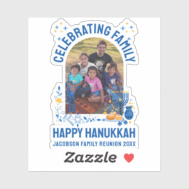 HANUKKAH FAMILY WIEDERSEHEN - Anpassbares Foto Aufkleber