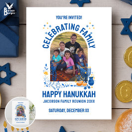 HANUKKAH FAMILY WIEDERSEHEN - Anpassbares Foto Einladung