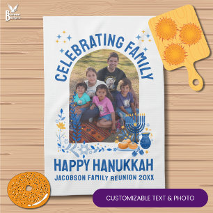 HANUKKAH FAMILY WIEDERSEHEN Custom Foto Name Chanu Geschirrtuch
