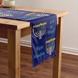 Hanukkah Farbige Menorot Großer Tischläufer