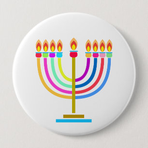 Hanukkah Festival Menorah dekorative Regenbogenfar Button