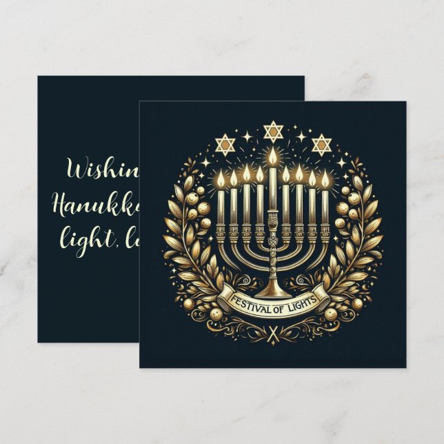 Hanukkah Festival of Lights Karte (Vorne/Hinten)