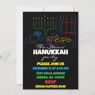 Hanukkah Festtafel des Lichts Einladung