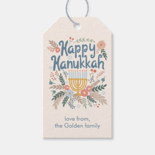 Hanukkah Florals Handzeichn CUSTOM Geschenkanhänger