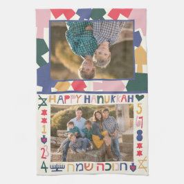 Hanukkah Foto Frames Geschirrtuch