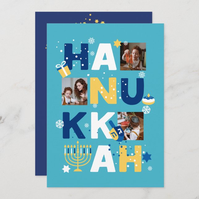 HANUKKAH Foto Grußkarte (Vorne/Hinten)