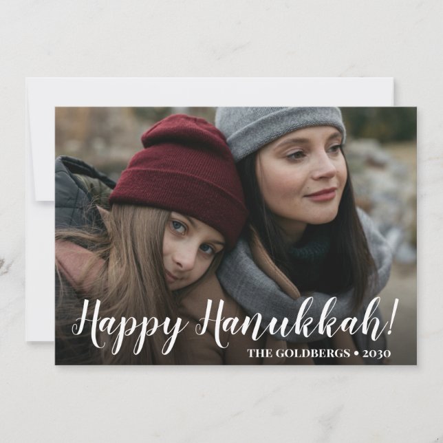Hanukkah Foto Holiday Card Feiertagskarte (Vorderseite)