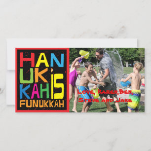Hanukkah-Fotokarte/Umschlag "Hanukkah ist Funukkah Feiertagskarte