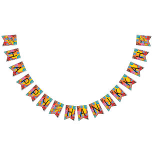 Hanukkah Frack Banner Dancing Dreidels