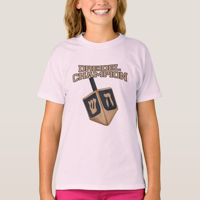 Hanukkah Fun Dreidel Champion Novelty T - Shirt (Vorderseite)