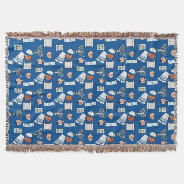 Hanukkah Fun Throw Decke (Vorderseite)